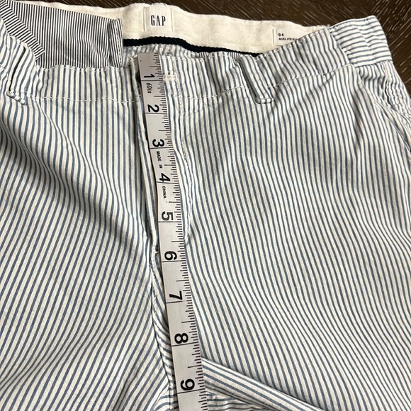 Gap Girlfriend Chino blue striped pants size 4 - Picture 17 of 17